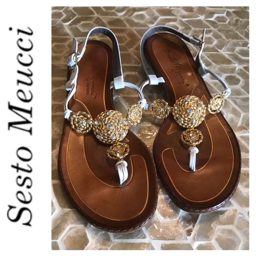 FABULOUS Sesto Meucci Italian embellished ‘Want’ sandals - Picture 1 of 6